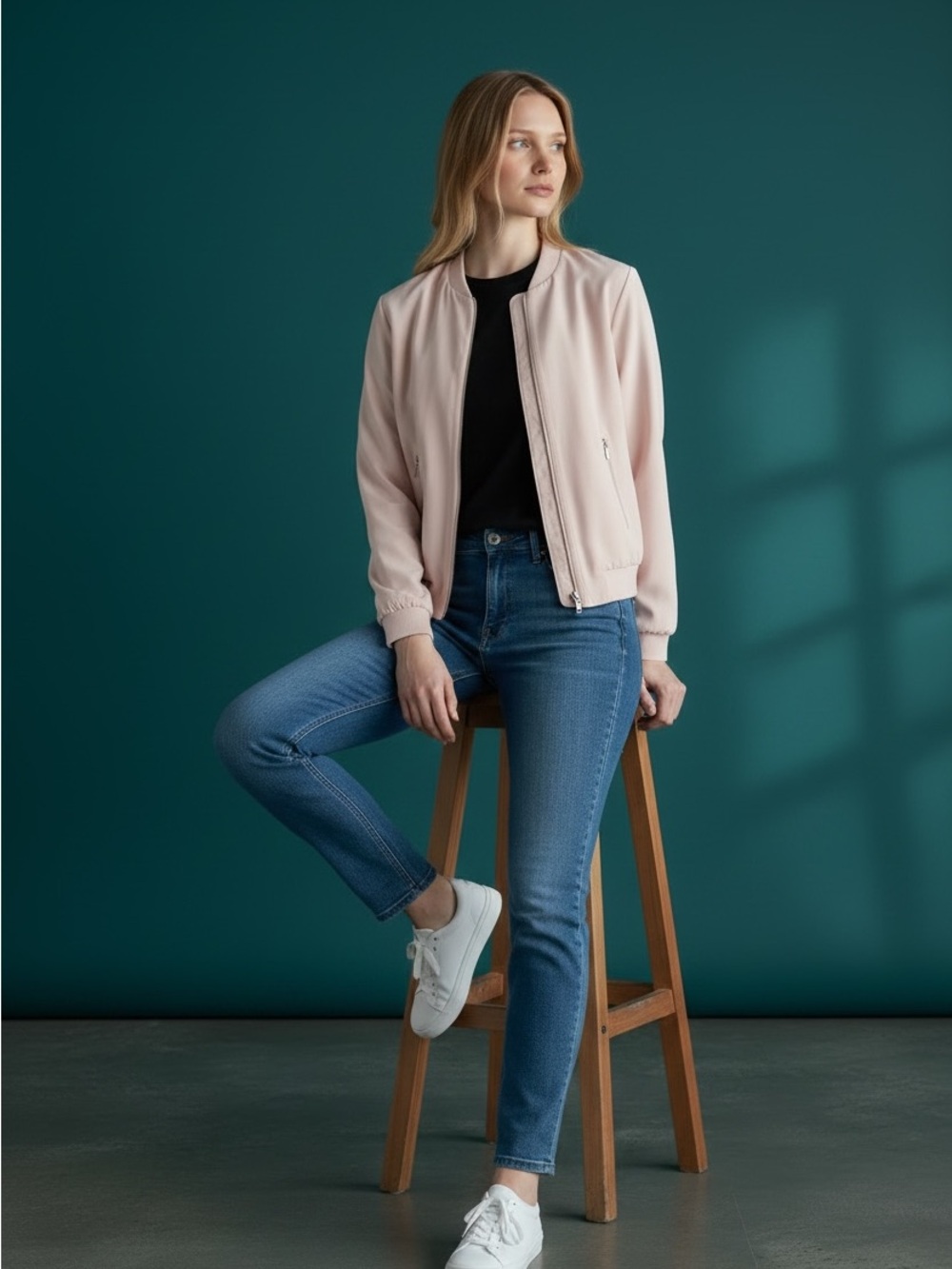 Calvin Klein Blush Pink Bomber Jacket